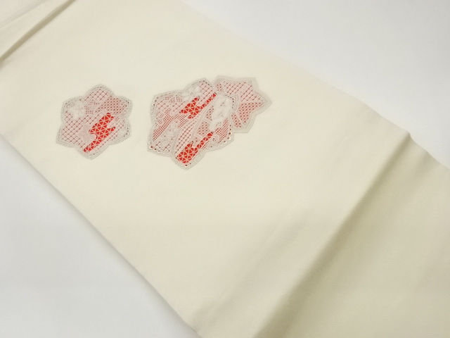JAPANESE NAGOYA OBI / CUTWORK / EMBROIDERY / FLOWER
